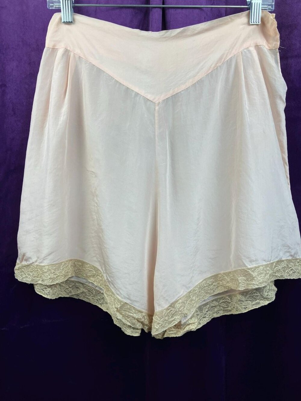 30 Waist 52 Hip M L Antique 1920s 30s Silk Tap Pants Panty Drawers Flapper 30s F